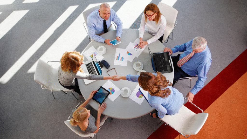 business people meeting round table